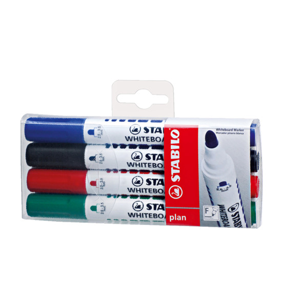 Marc. Pizarra, Plan, Punta Redonda 2.5-3.5 mm, Estuche x 4 Unds. Azul, Negro, Rojo, Verde